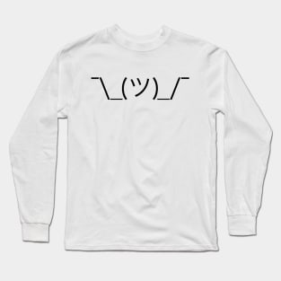 Emoticon Face Shrug (Black) Long Sleeve T-Shirt